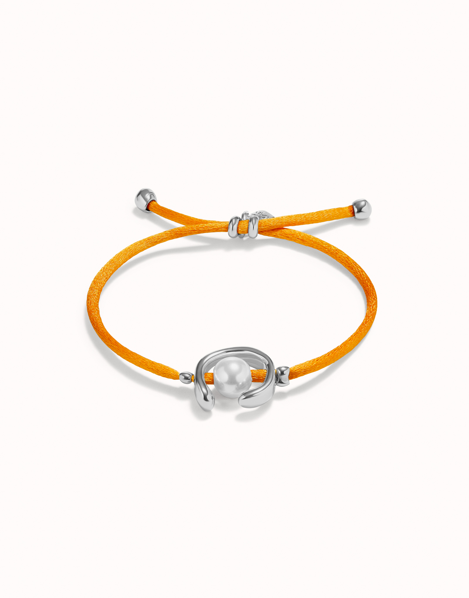 Bracelet en fil orange avec perle de coquillage plaquée or 18 carats., Or, large image number null